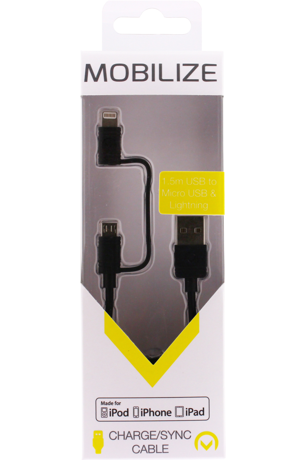 Mobilize 2In1 Cable Usb To Apple Mfi Lightning Or Micro Usb 1.5M. Black - Afbeelding 5