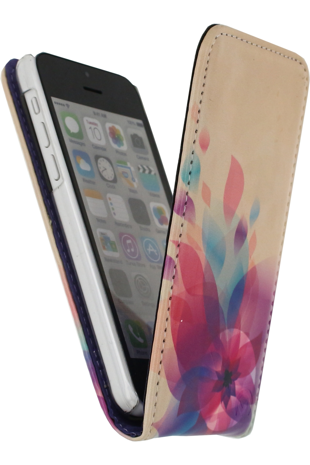 Mobilize Premium Magnet Flip Case Apple Iphone 5C Fire Flower - Afbeelding 4