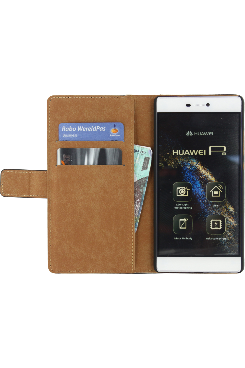 Mobilize Classic Wallet Book Case Huawei P8 Black - Afbeelding 3