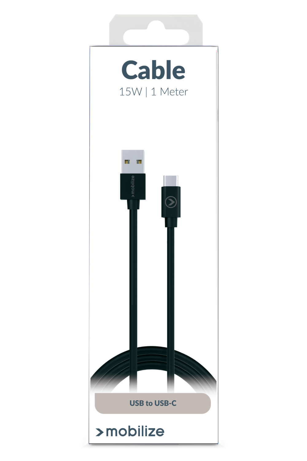 Mobilize Charge/Sync Cable Usb-C 1M. 15W Black - Afbeelding 4
