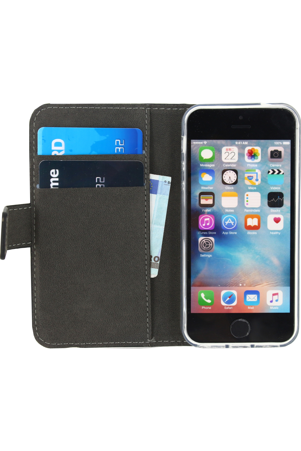 Mobilize Classic Gelly Wallet Book Case Apple Iphone 5/5S/Se Black - Afbeelding 3