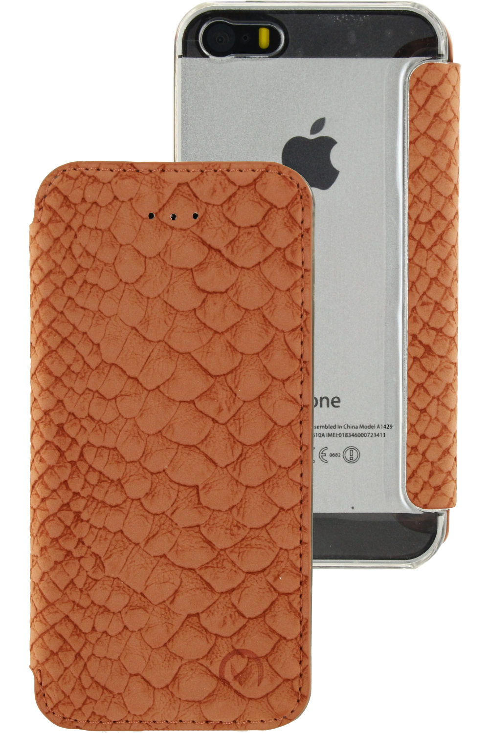 Mobilize Slim Gelly Booklet Apple Iphone 5/5S/Se Soft Snake Apricot
