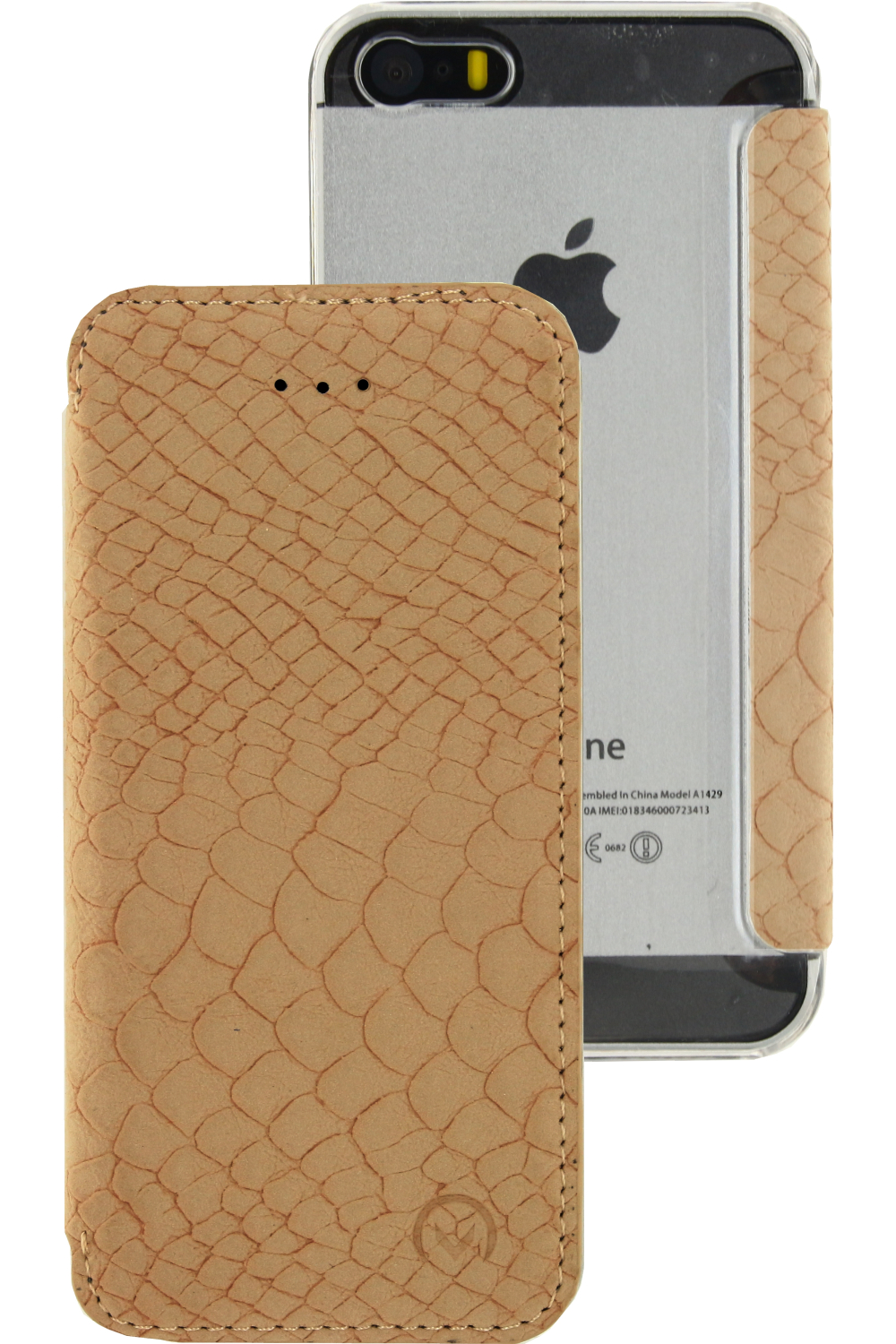 Mobilize Slim Gelly Booklet Apple Iphone 5/5S/Se Soft Snake Creamy Rose
