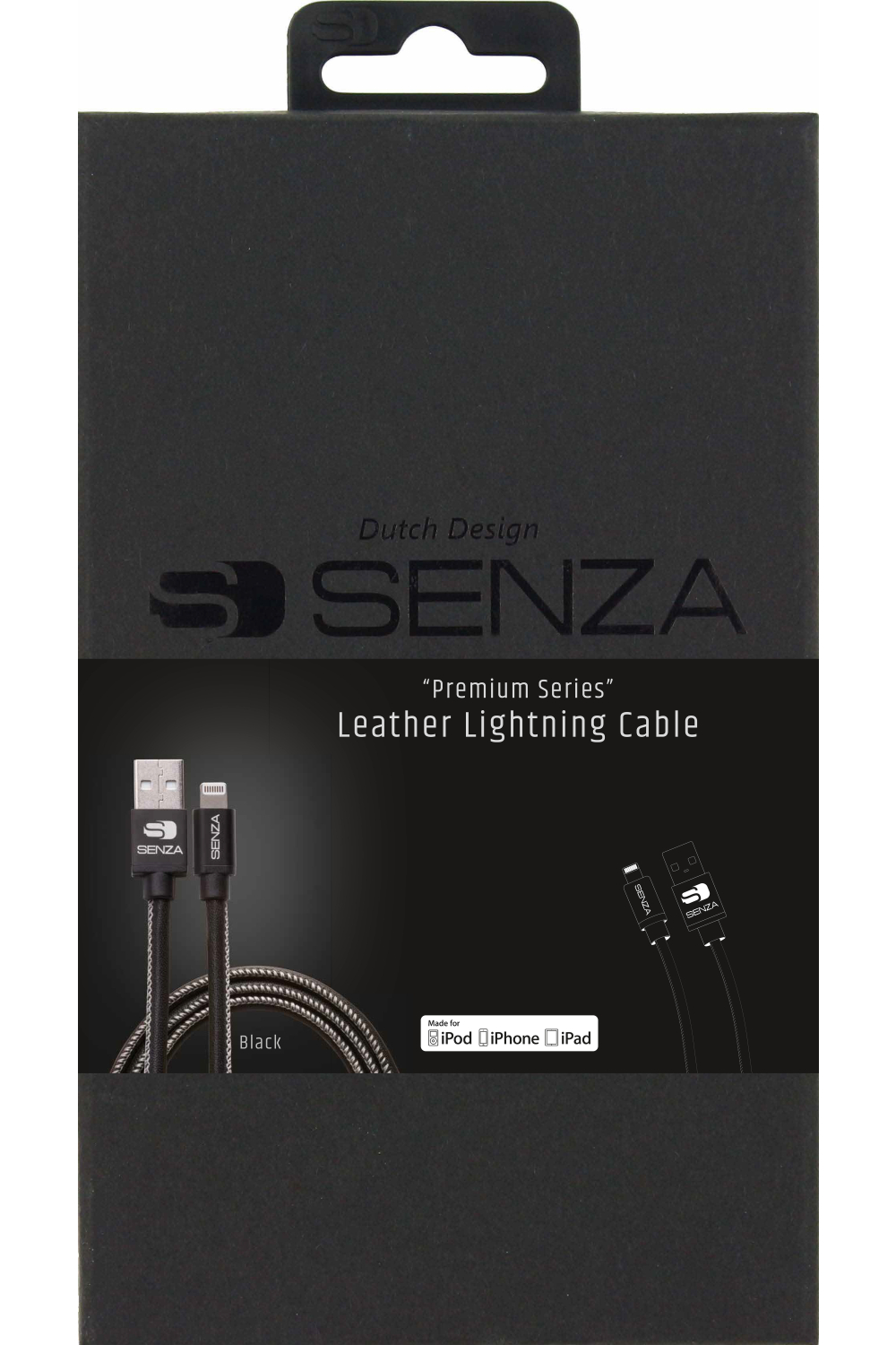 Senza Premium Leather Charge/Sync Cable Lightning 1.5M Black - Afbeelding 4