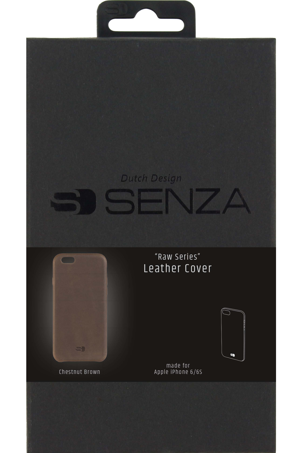Senza Raw Leather Cover Apple Iphone 6/6S Chestnut Brown - Afbeelding 3