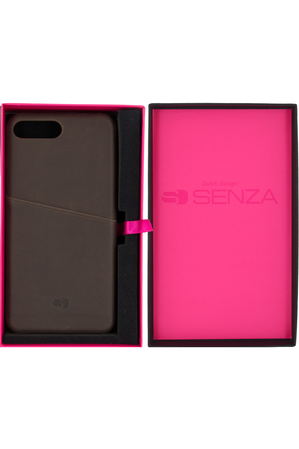 Senza Raw Leather Cover With Card Slot Apple Iphone 7 Plus/8 Plus Chestnut Brown - Afbeelding 4