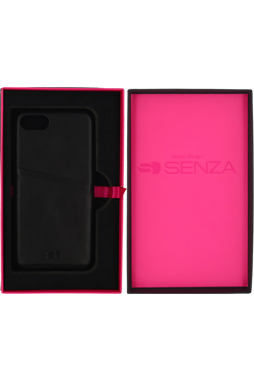 Senza Pure Leather Cover With Card Slot Apple Iphone 7/8/Se (2020/2022) Deep Black - Afbeelding 4