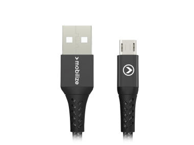 Mobilize Strong Nylon Cable Usb To Micro Usb 20Cm. 12W Black
