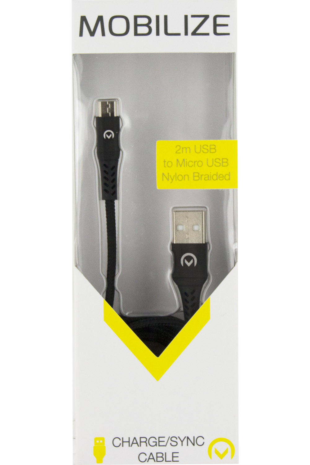 Mobilize Strong Nylon Cable Usb To Micro Usb 2M. 12W Black - Afbeelding 4