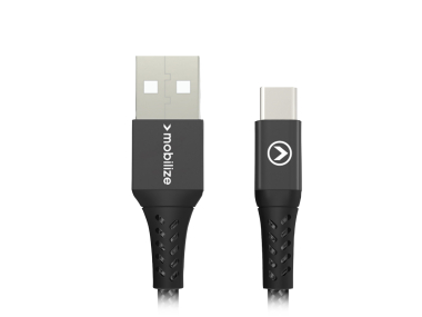 Mobilize Strong Nylon Cable Usb To Usb-C 20Cm. 15W Black