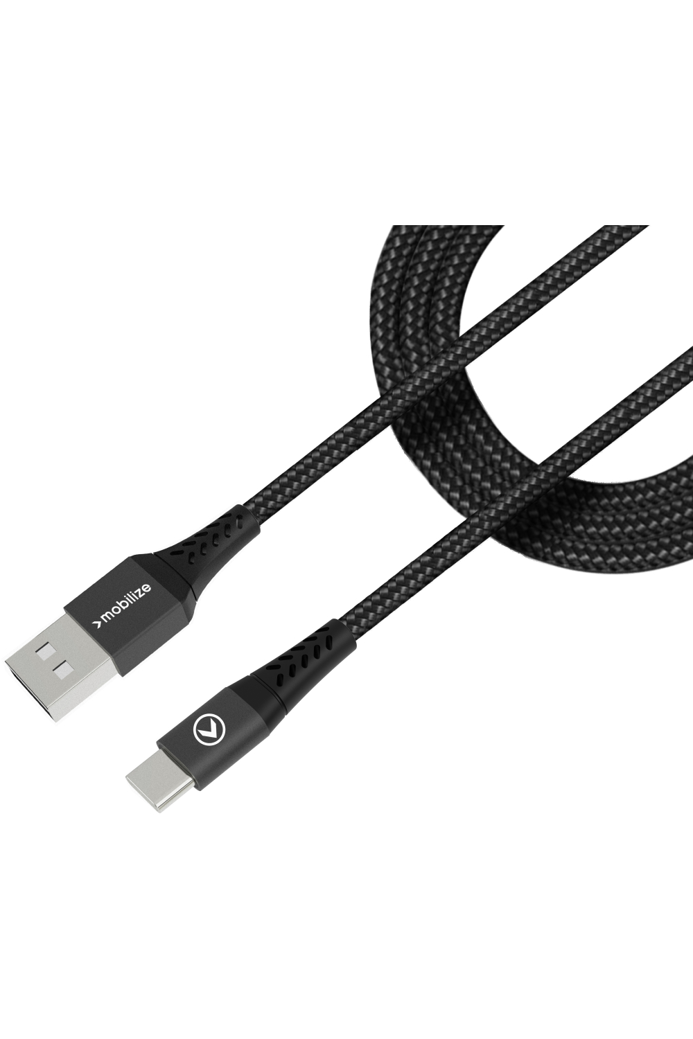 Mobilize Strong Nylon Cable Usb To Usb-C 2M. 15W Black - Afbeelding 2