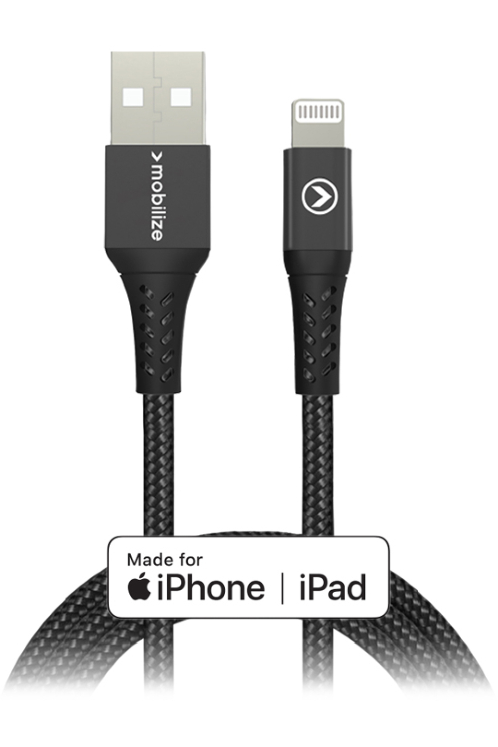 Mobilize Strong Nylon Cable Usb To Apple Mfi Lightning 1M. 12W Black