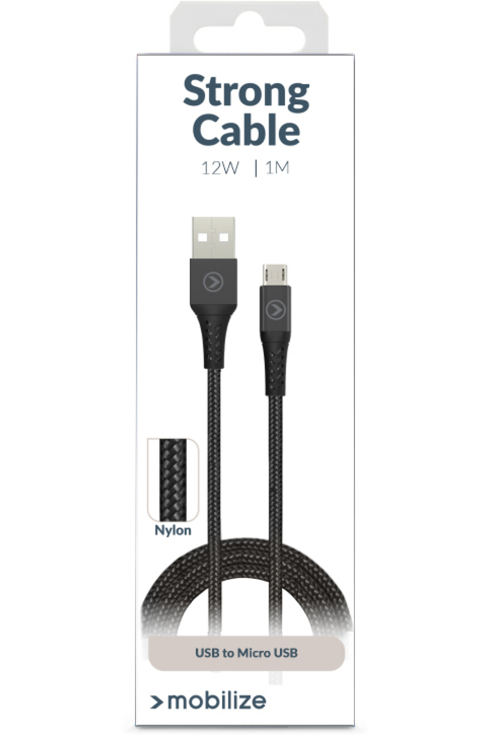 Mobilize Strong Nylon Cable Usb To Micro Usb 1M. 12W Black - Afbeelding 8