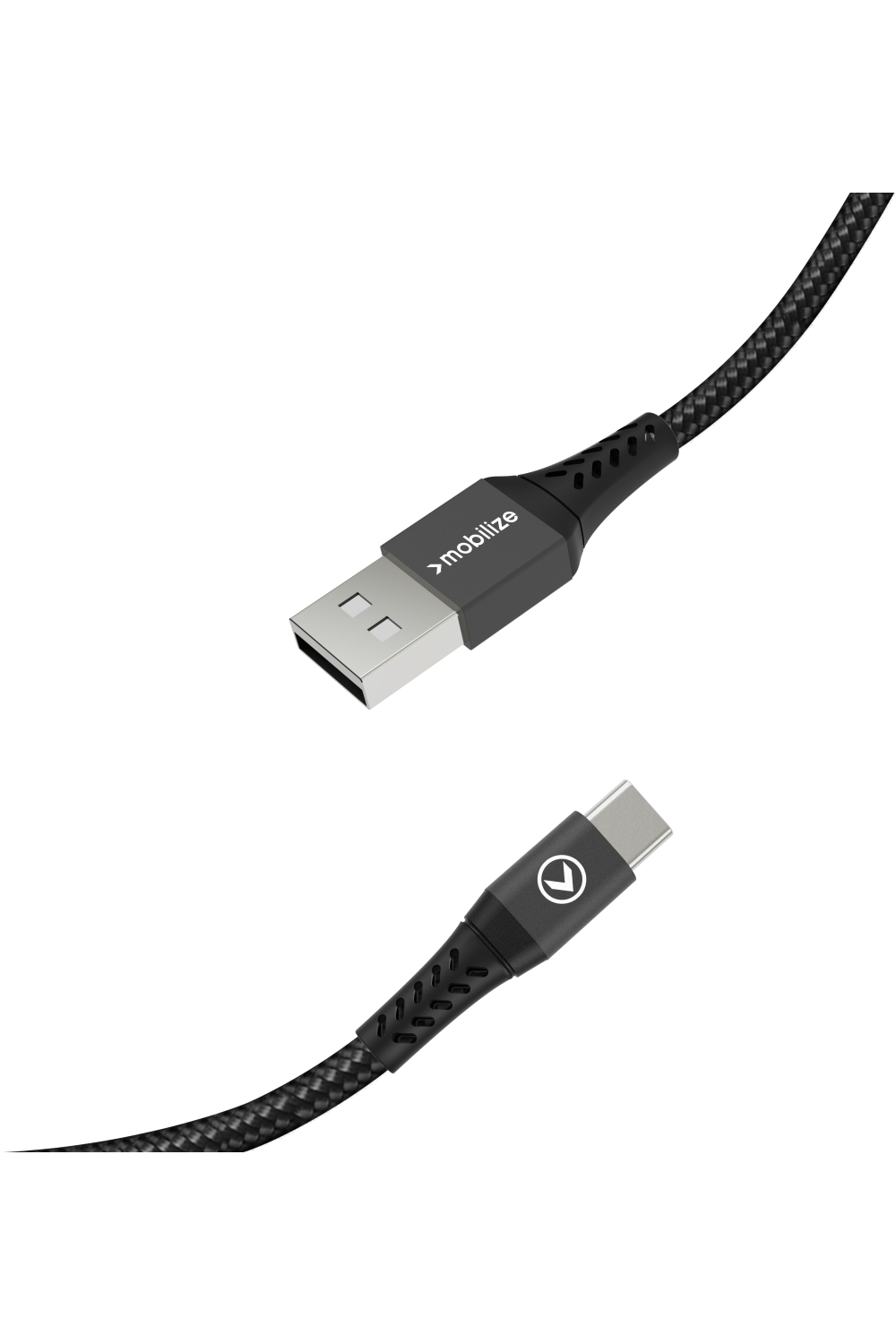 Mobilize Strong Nylon Cable Usb To Usb-C 1M. 15W Black - Afbeelding 3