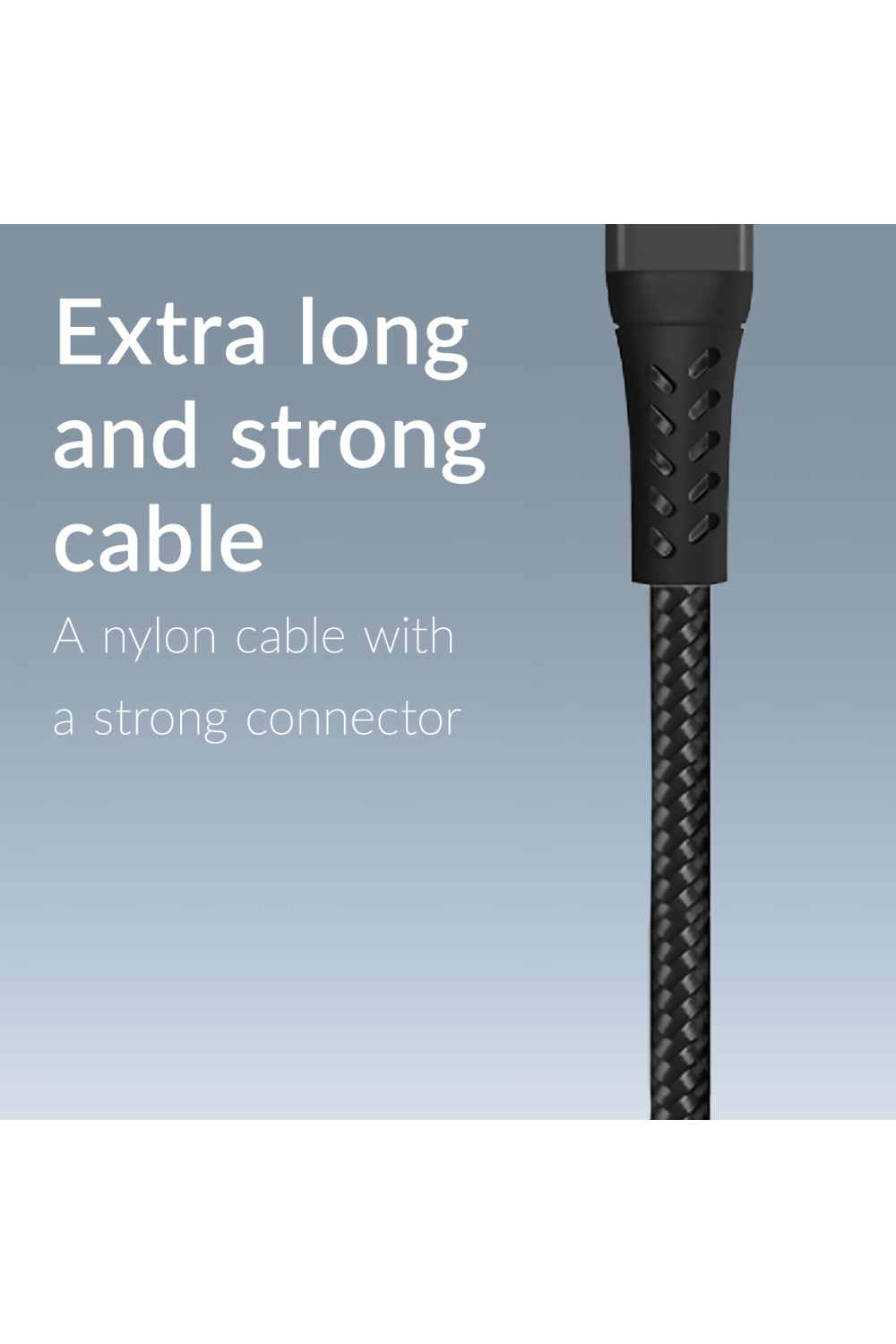 Mobilize Strong Nylon Cable Usb To Usb-C 1M. 15W Black - Afbeelding 5