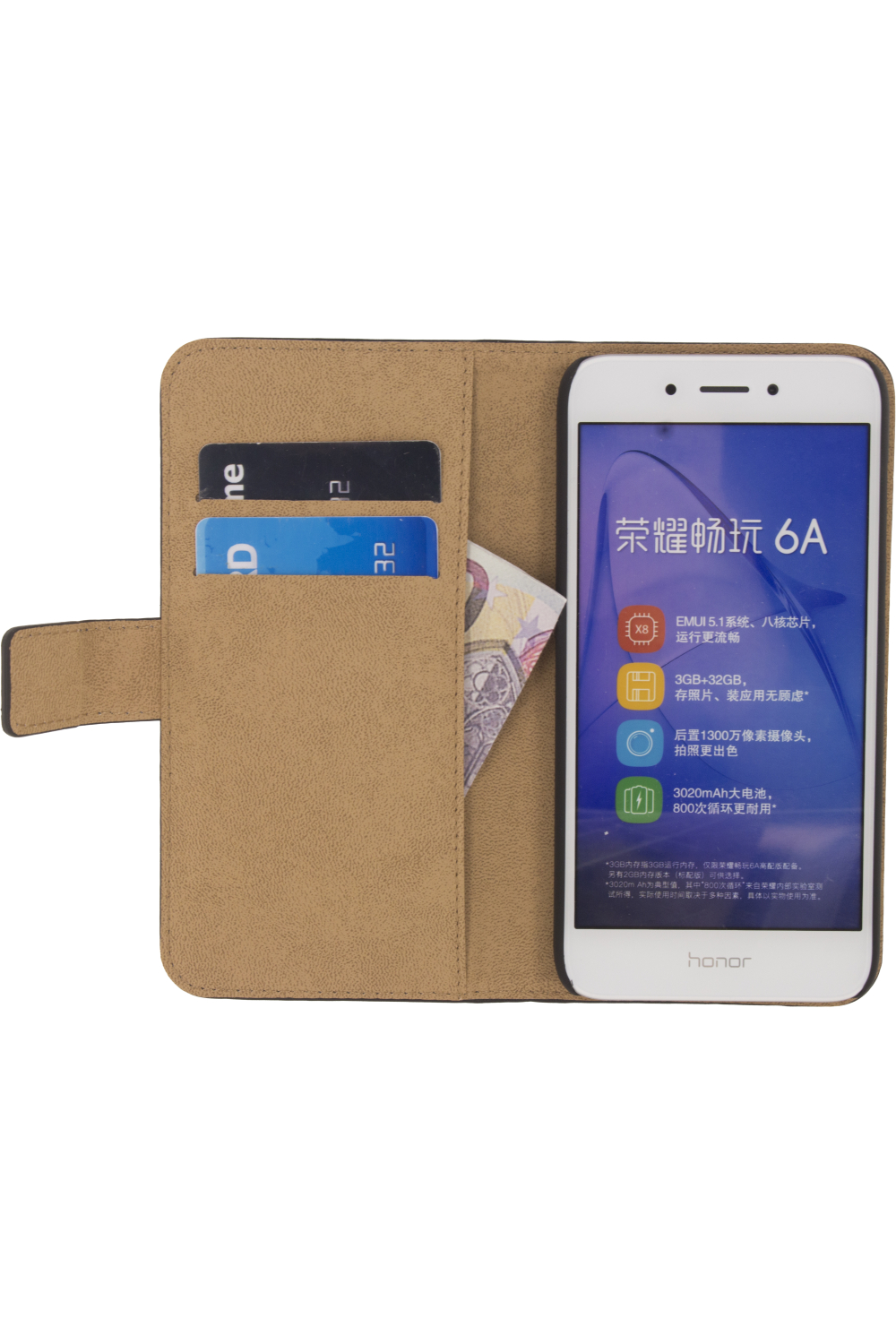 Mobilize Classic Wallet Book Case Honor 6A Black - Afbeelding 3