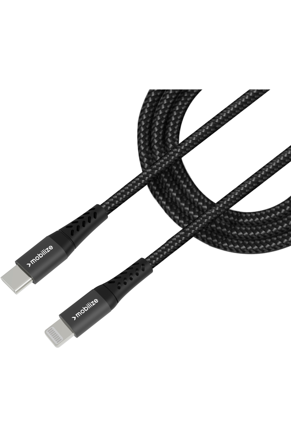 Mobilize Strong Nylon Cable Usb-C To Mfi Lightning 1M. 60W Black - Afbeelding 2