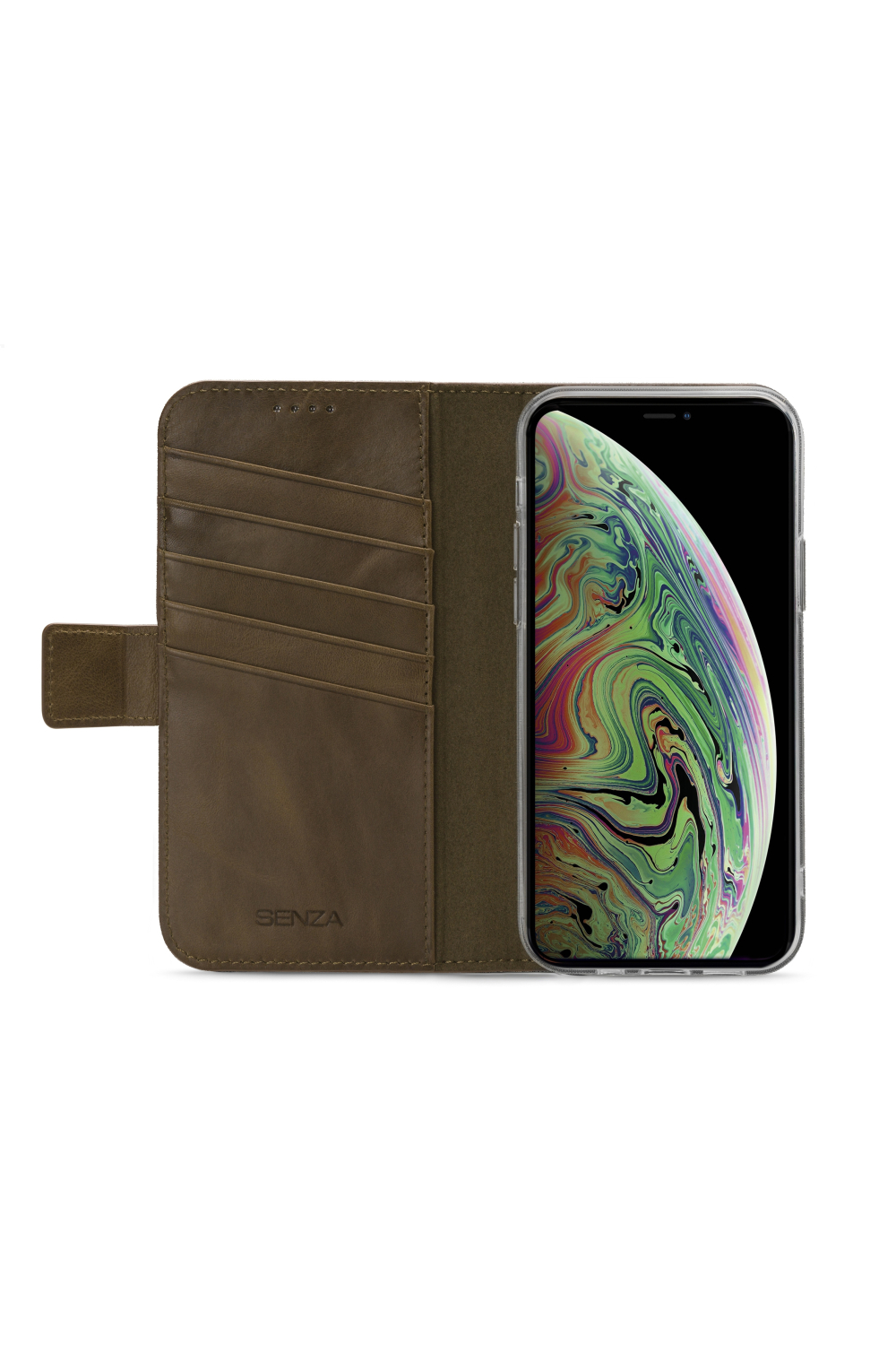 Senza Desire Leather Wallet Apple Iphone Xs Max Burned Olive - Afbeelding 2