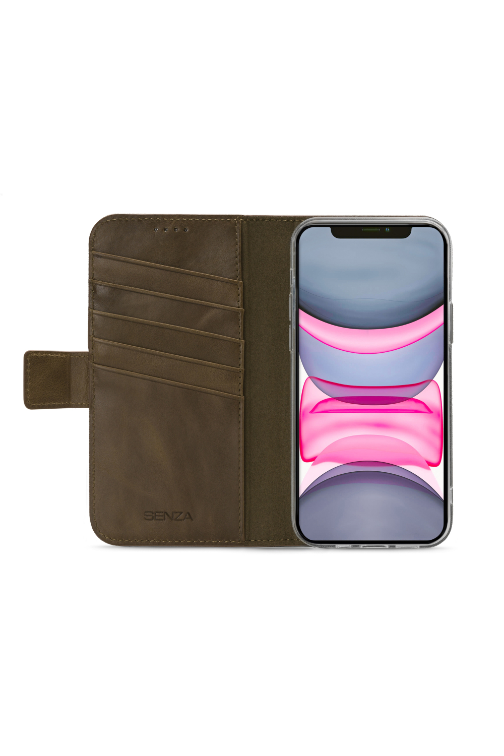 Senza Desire Leather Wallet Apple Iphone 11 Pro Burned Olive - Afbeelding 2