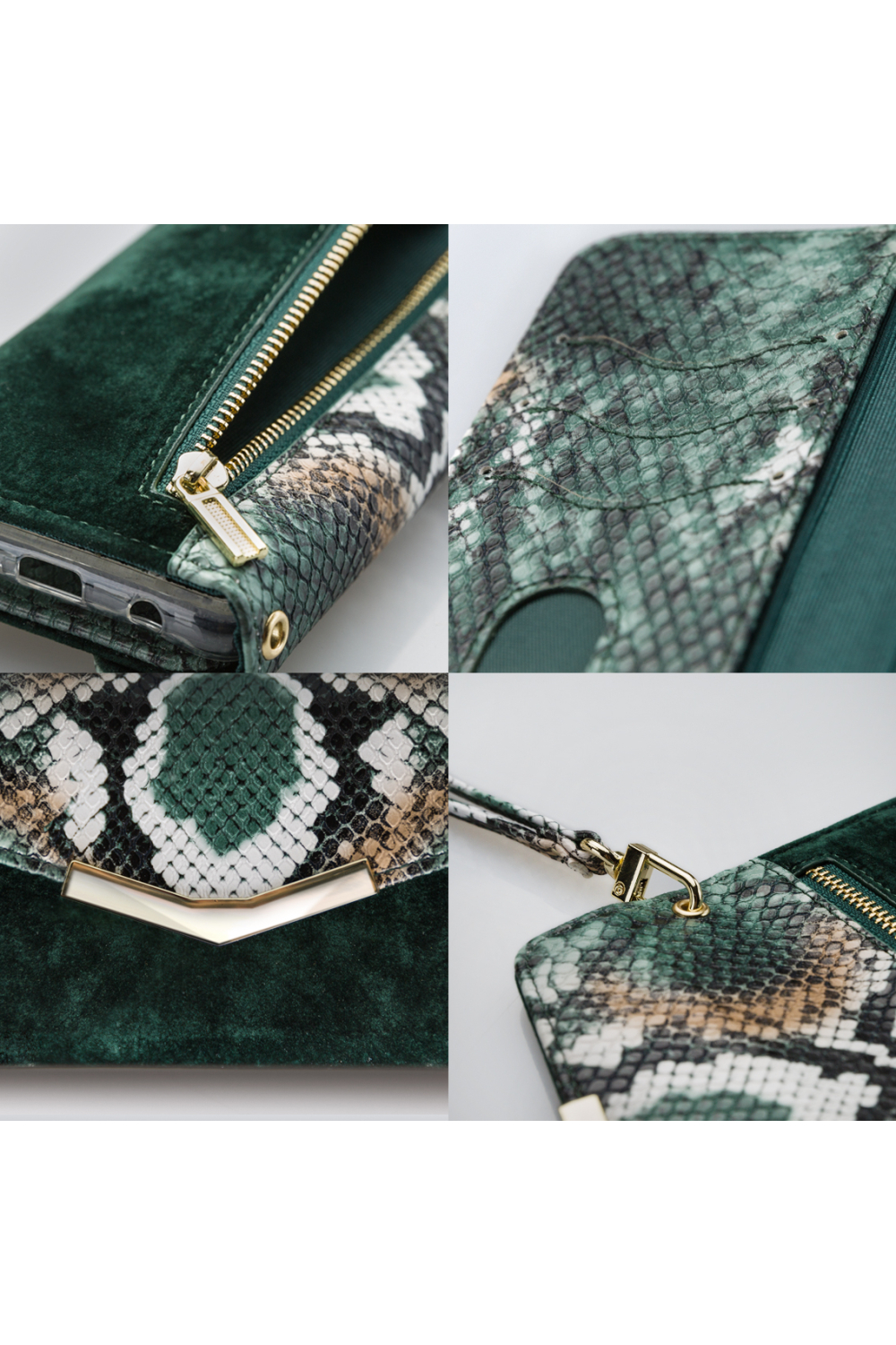Mobilize 2In1 Gelly Velvet Clutch For Apple Iphone Xr Green Snake - Afbeelding 7