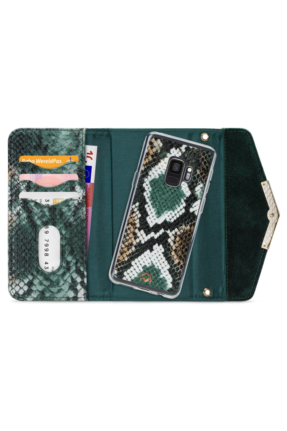 Mobilize 2In1 Gelly Velvet Clutch For Samsung Galaxy S9 Green Snake - Afbeelding 4