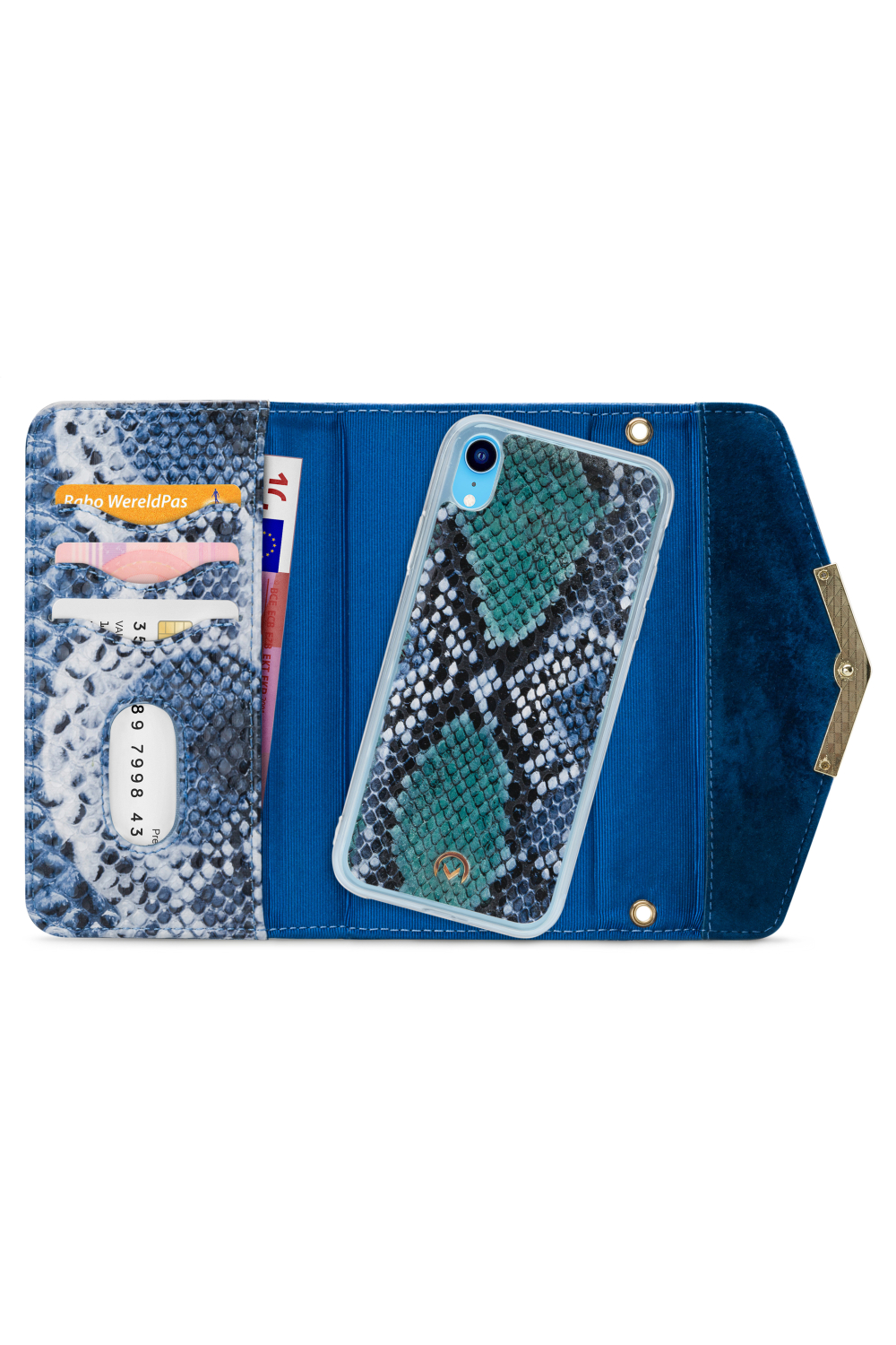 Mobilize 2In1 Gelly Velvet Clutch For Apple Iphone Xr Royal Blue Snake - Afbeelding 4