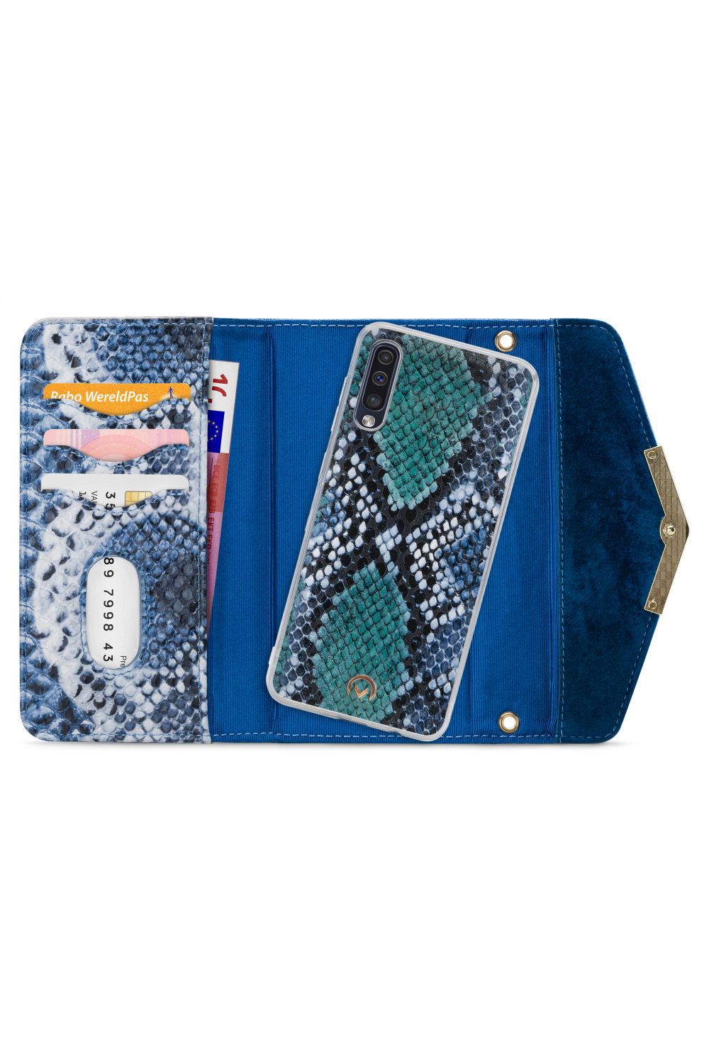Mobilize 2In1 Gelly Velvet Clutch For Samsung Galaxy A30S/A50 Royal Blue Snake - Afbeelding 4
