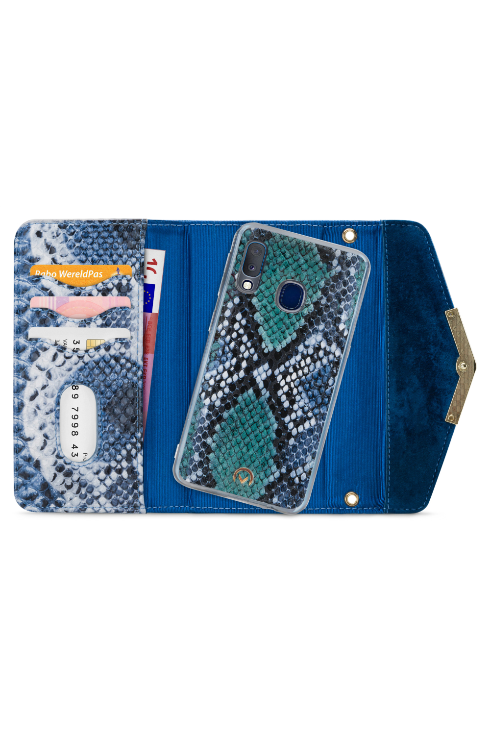 Mobilize 2In1 Gelly Velvet Clutch For Samsung Galaxy A20E Royal Blue Snake - Afbeelding 4