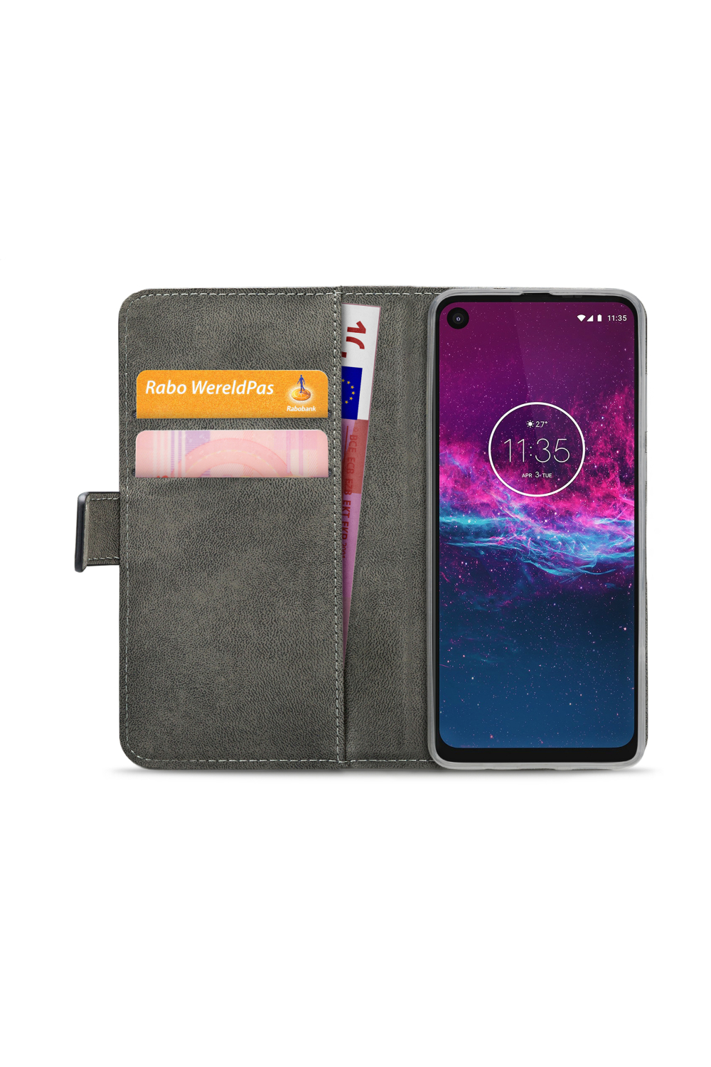Mobilize Classic Gelly Wallet Book Case Motorola One Action Black - Afbeelding 3