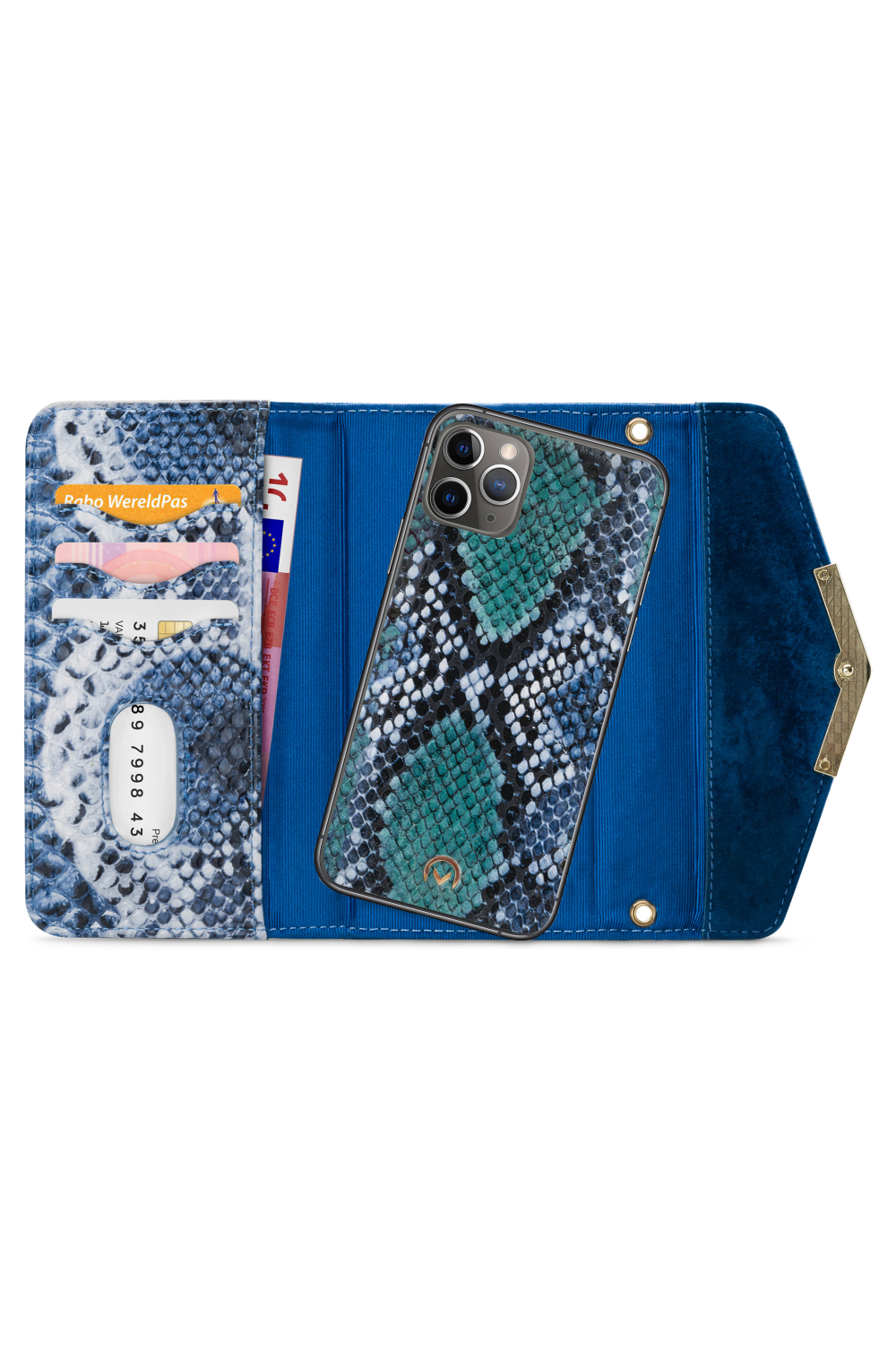 Mobilize 2In1 Gelly Velvet Clutch For Apple Iphone 11 Pro Max Royal Blue Snake - Afbeelding 4