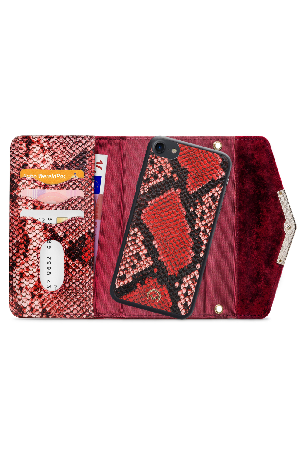 Mobilize 2In1 Gelly Velvet Clutch For Apple Iphone 6/6S/7/8/Se (2020/2022) Red Snake - Afbeelding 4
