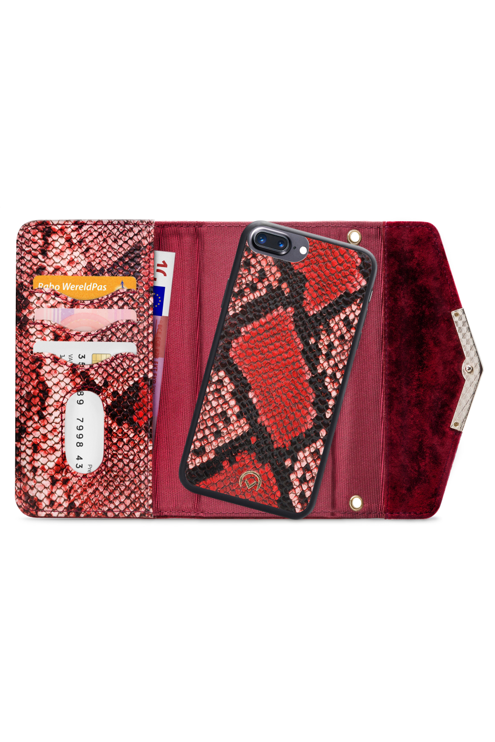 Mobilize 2In1 Gelly Velvet Clutch For Apple Iphone 6 Plus/6S Plus/7 Plus/8 Plus Red Snake - Afbeelding 4