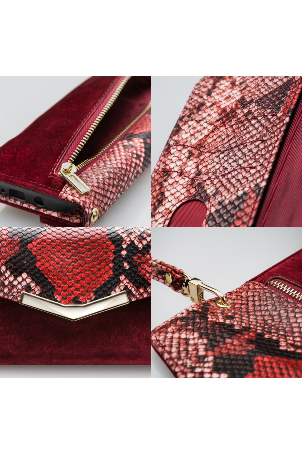 Mobilize 2In1 Gelly Velvet Clutch For Apple Iphone X/Xs Red Snake - Afbeelding 7