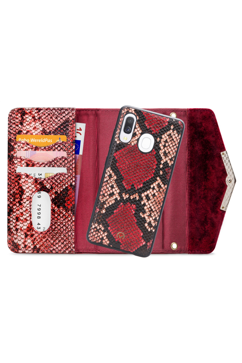 Mobilize 2In1 Gelly Velvet Clutch For Samsung Galaxy A40 Red Snake - Afbeelding 4