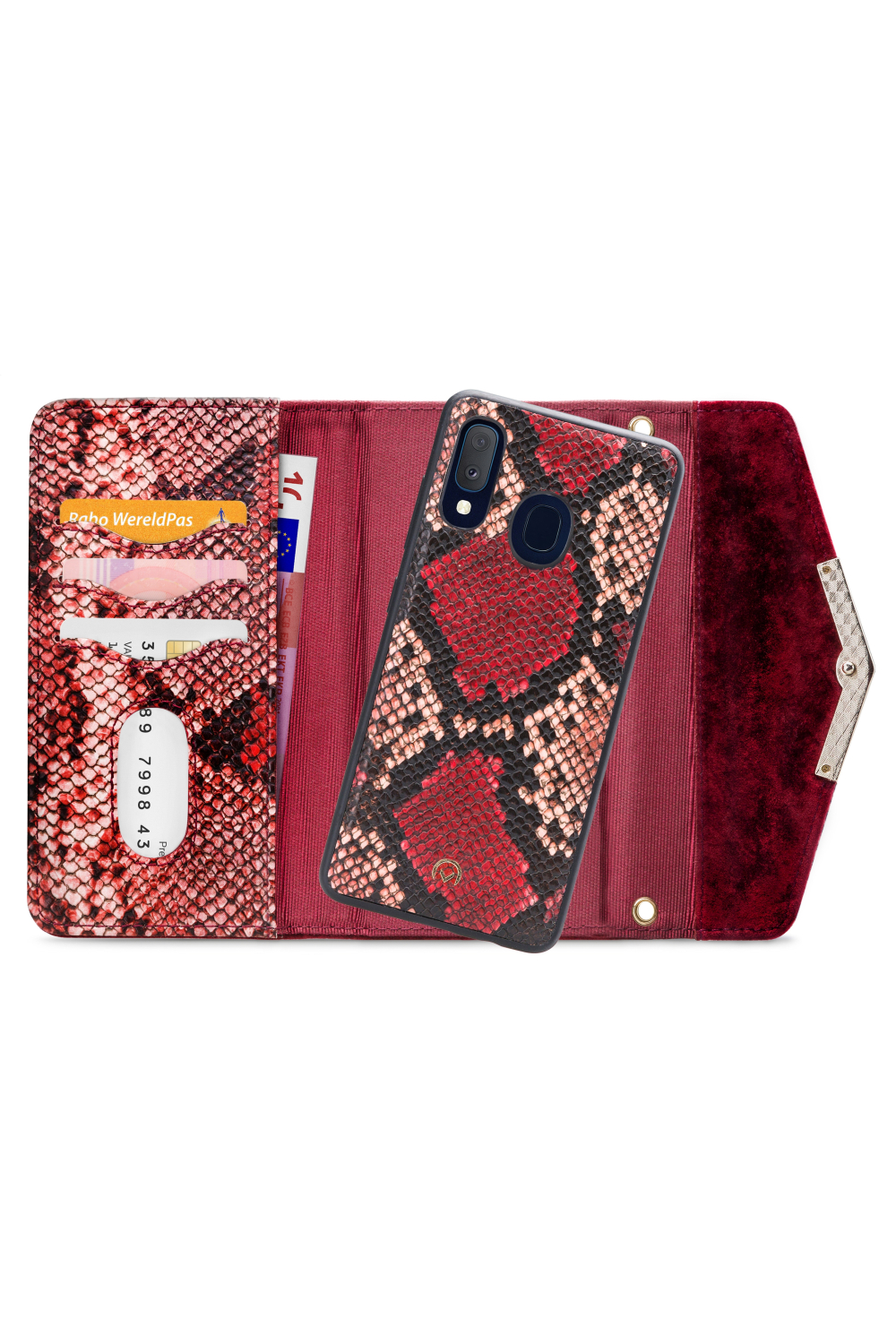 Mobilize 2In1 Gelly Velvet Clutch For Samsung Galaxy A20E Red Snake - Afbeelding 4