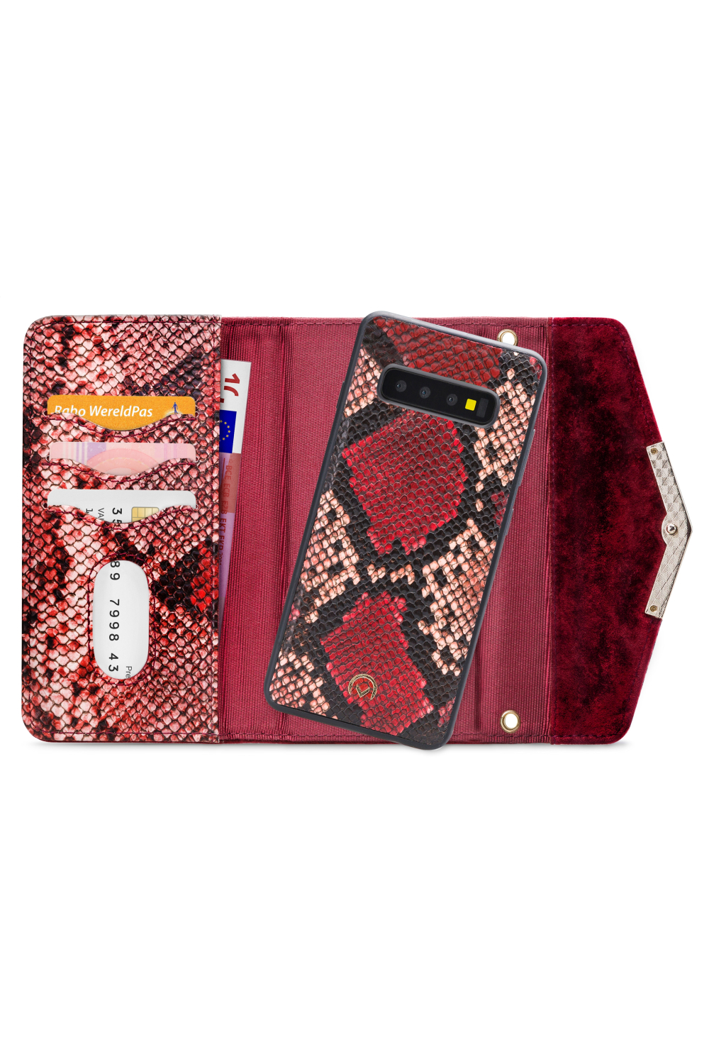 Mobilize 2In1 Gelly Velvet Clutch For Samsung Galaxy S10 Red Snake - Afbeelding 4