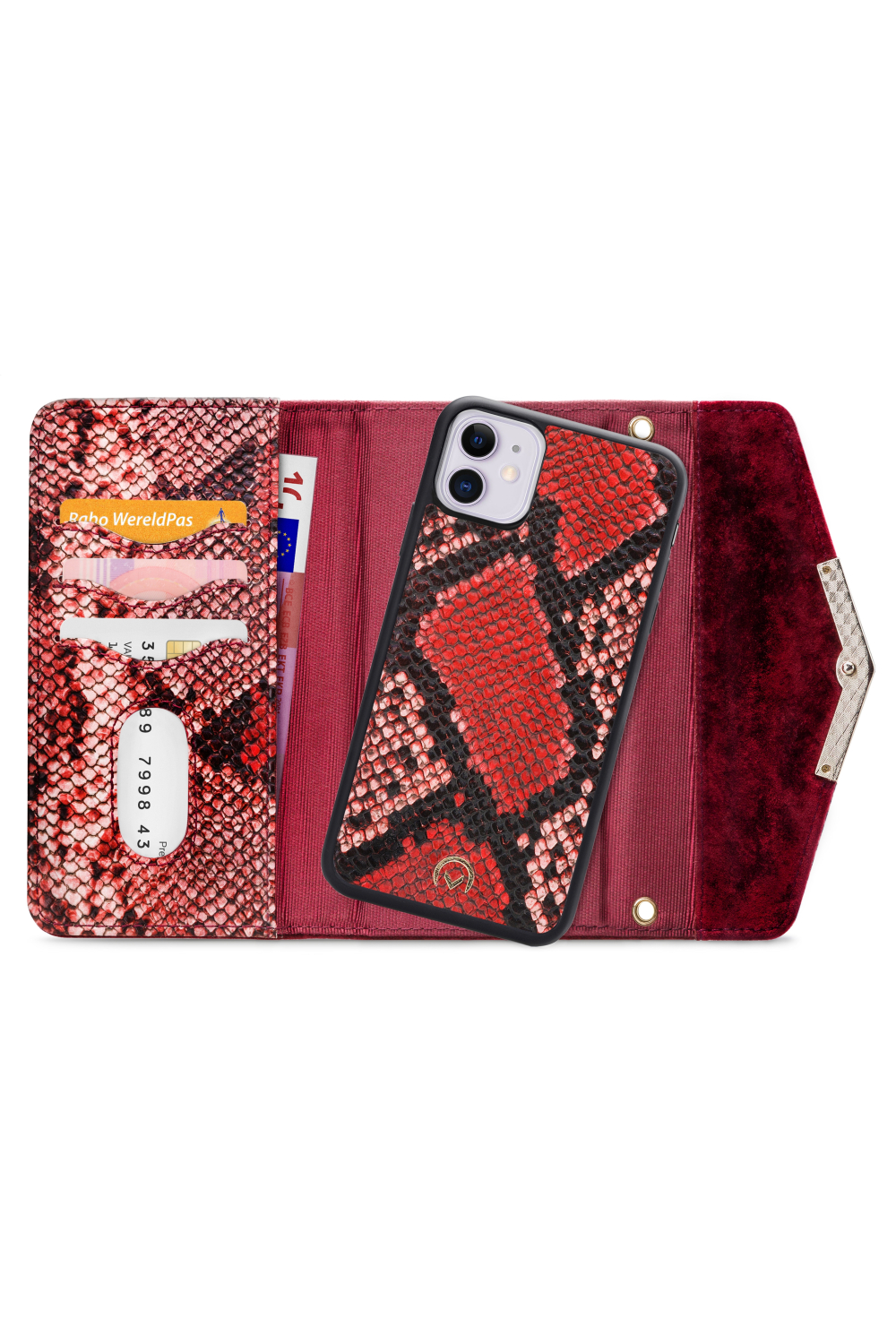 Mobilize 2In1 Gelly Velvet Clutch For Apple Iphone 11 Red Snake - Afbeelding 4