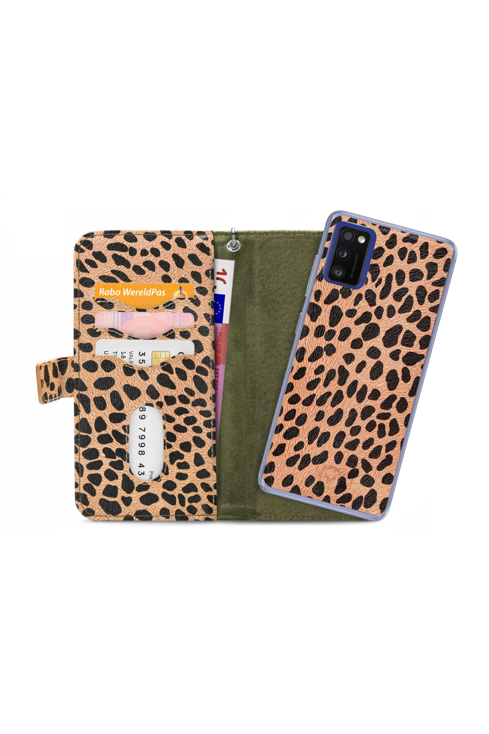 Mobilize 2In1 Gelly Zipper Case Samsung Galaxy A41 Olive/Leopard - Afbeelding 4