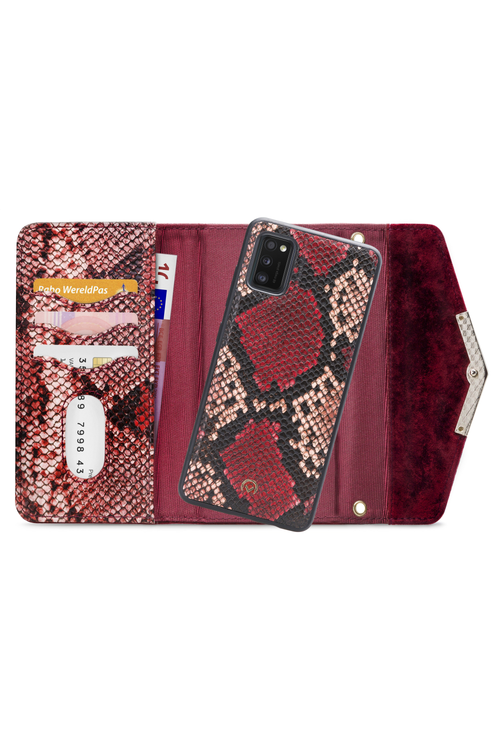 Mobilize 2In1 Gelly Velvet Clutch For Samsung Galaxy A41 Red Snake - Afbeelding 4