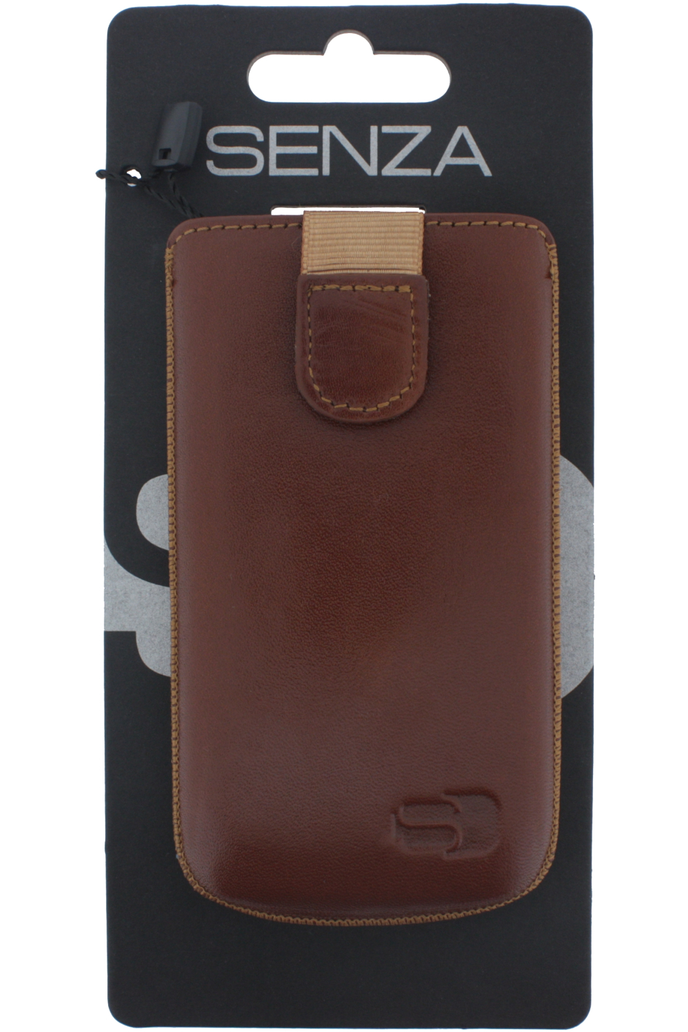 Senza Leather Slide Case Cognac Size S