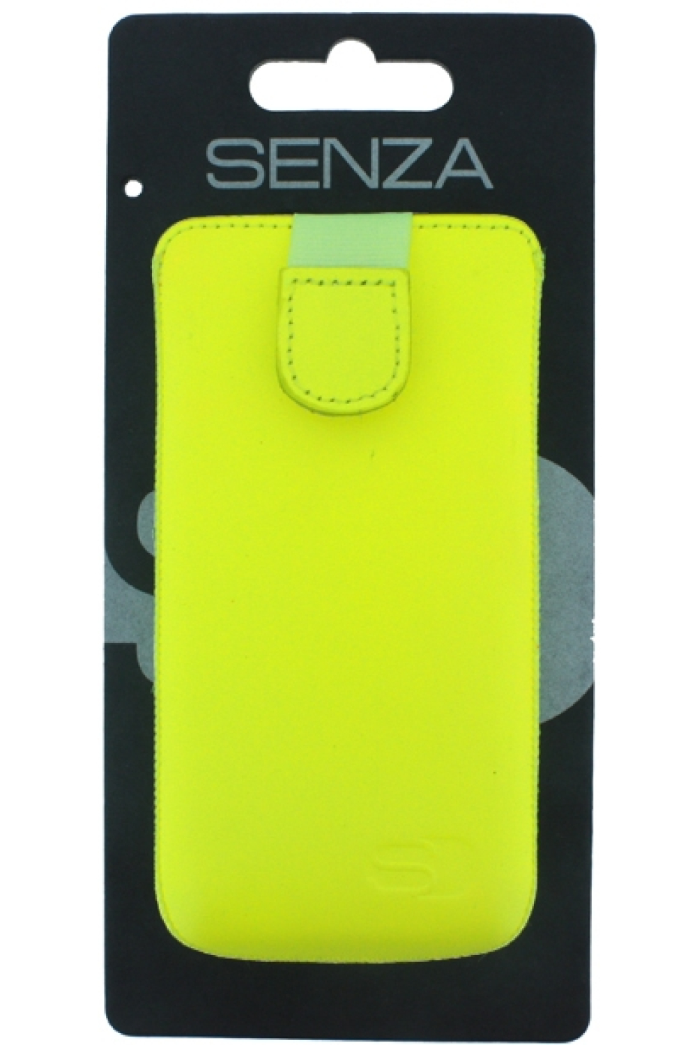 Senza Leather Slide Case Neon Yellow Size M-Large