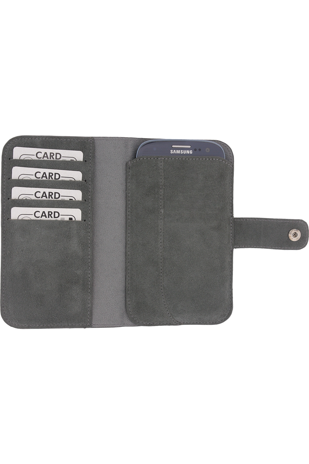 Senza Suede Wallet Slide Case Warm Grey Size Xxl - Afbeelding 3