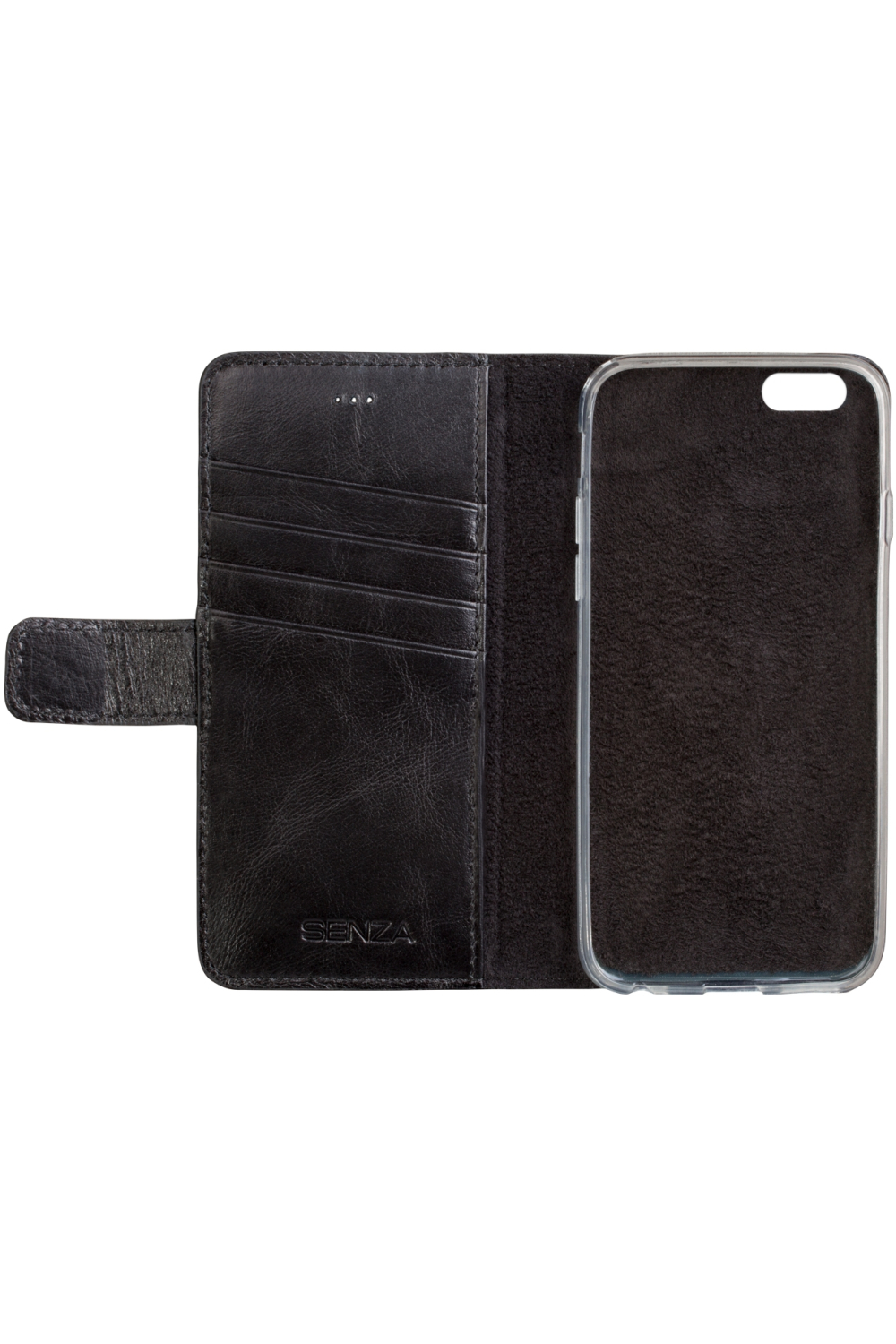 Senza Pure Leather Wallet Apple Iphone 6/6S Deep Black - Afbeelding 2
