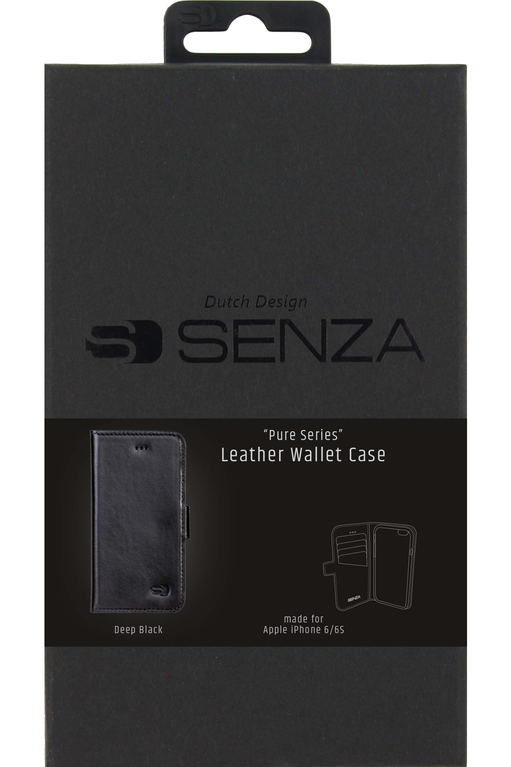 Senza Pure Leather Wallet Apple Iphone 6/6S Deep Black - Afbeelding 3