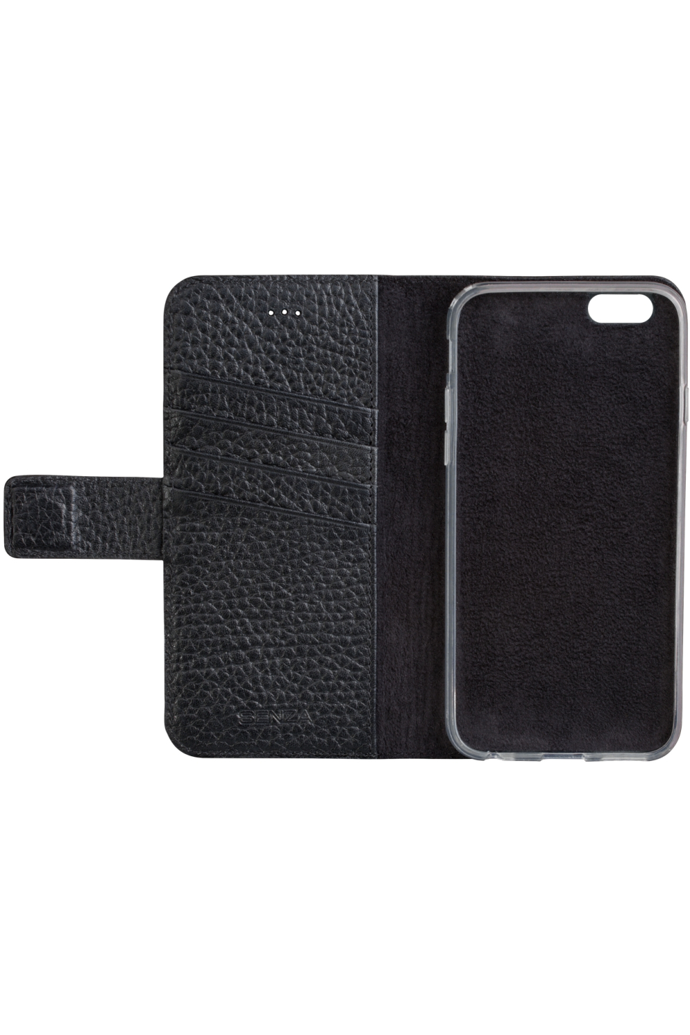 Senza Exquisite Leather Wallet Apple Iphone 6/6S Intense Black - Afbeelding 2