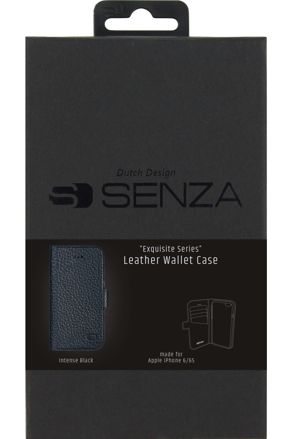 Senza Exquisite Leather Wallet Apple Iphone 6/6S Intense Black - Afbeelding 3