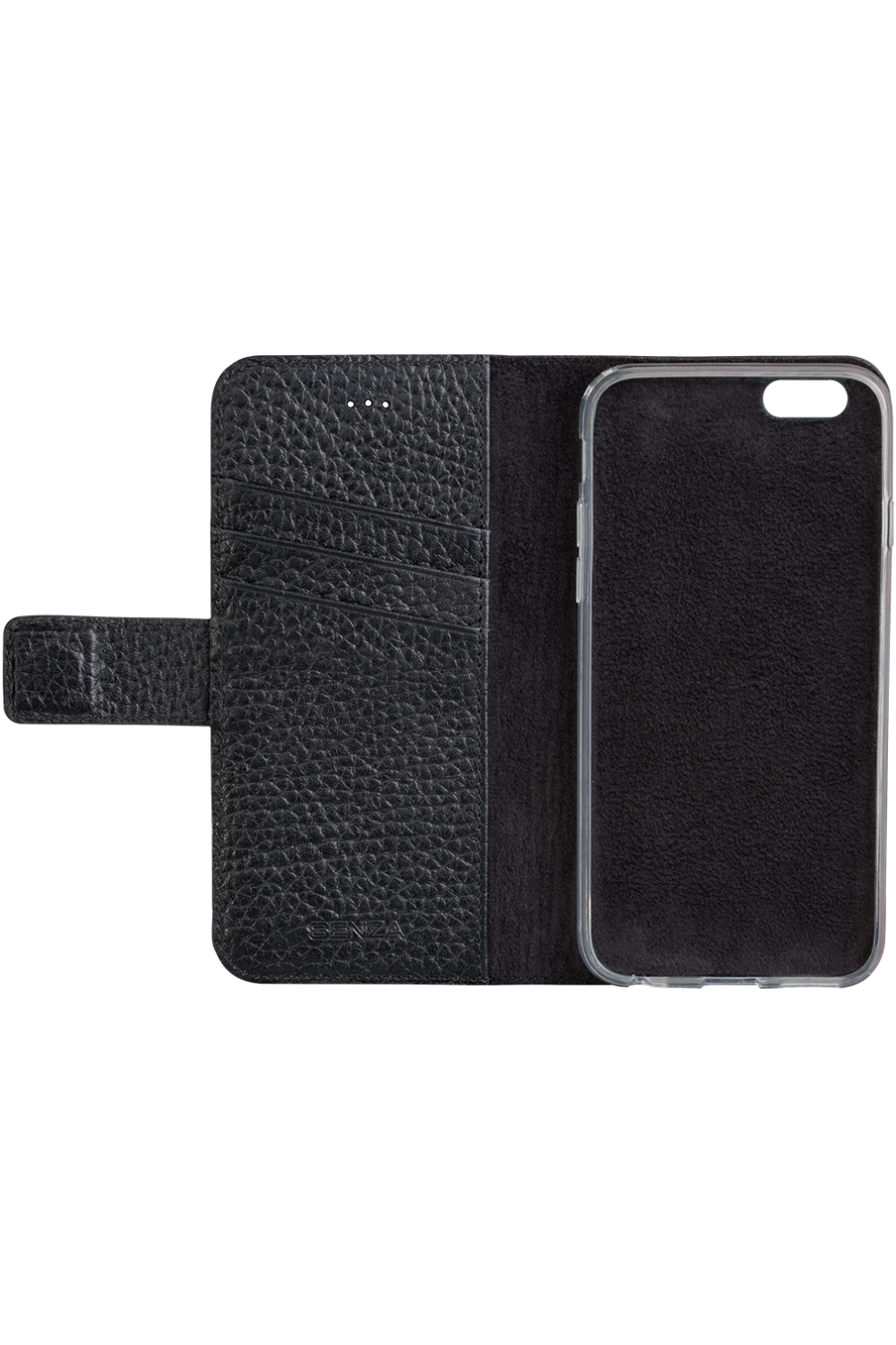 Senza Exquisite Leather Wallet Apple Iphone 5/5S/Se Intense Black - Afbeelding 2