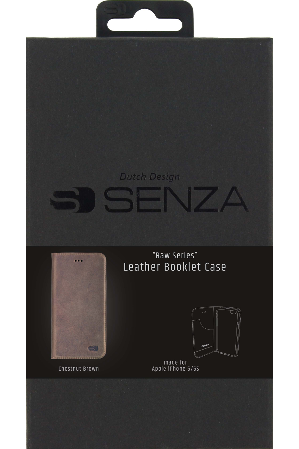 Senza Raw Leather Booklet Apple Iphone 6/6S Chestnut Brown - Afbeelding 4