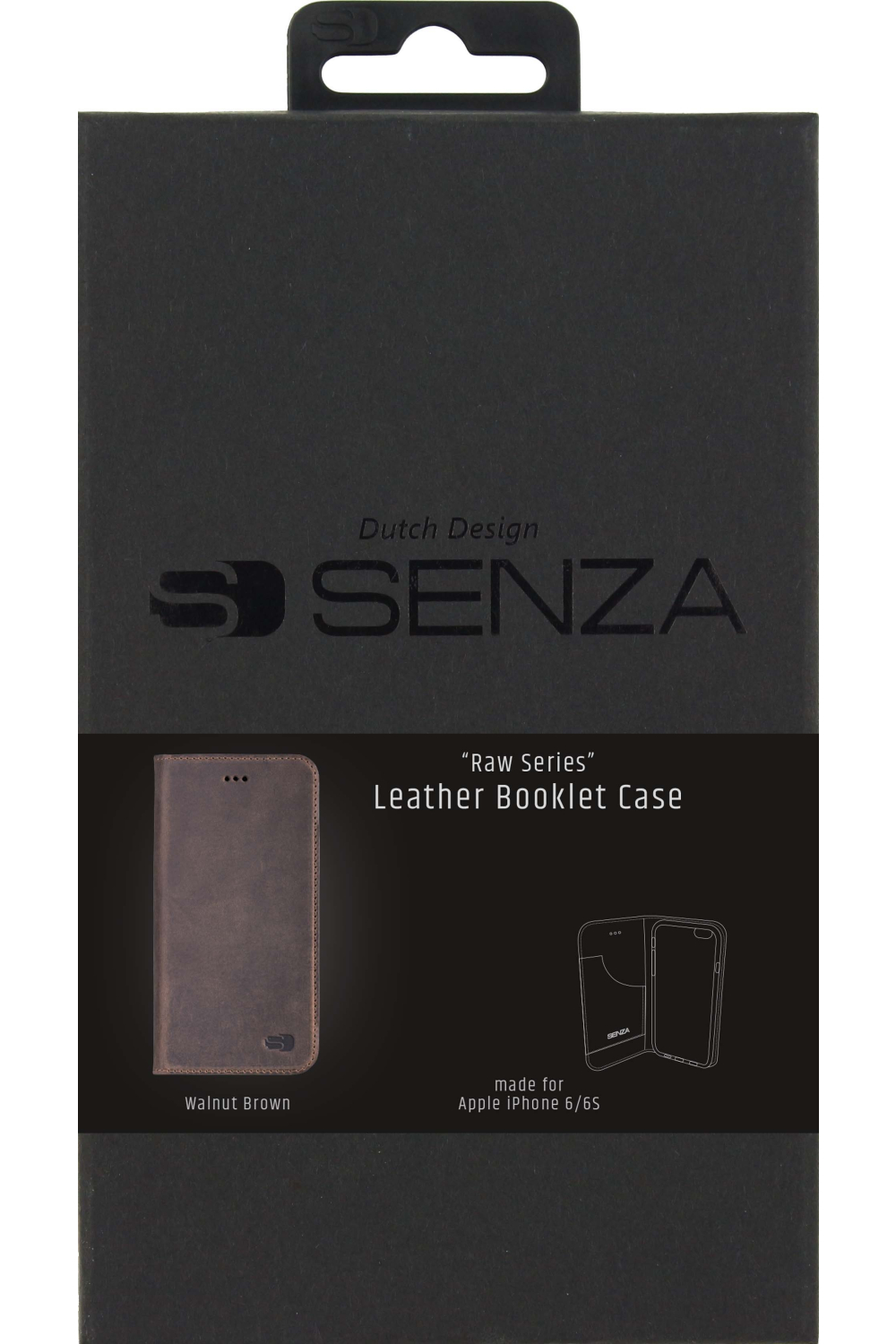 Senza Raw Leather Booklet Apple Iphone 6/6S Walnut Brown - Afbeelding 4