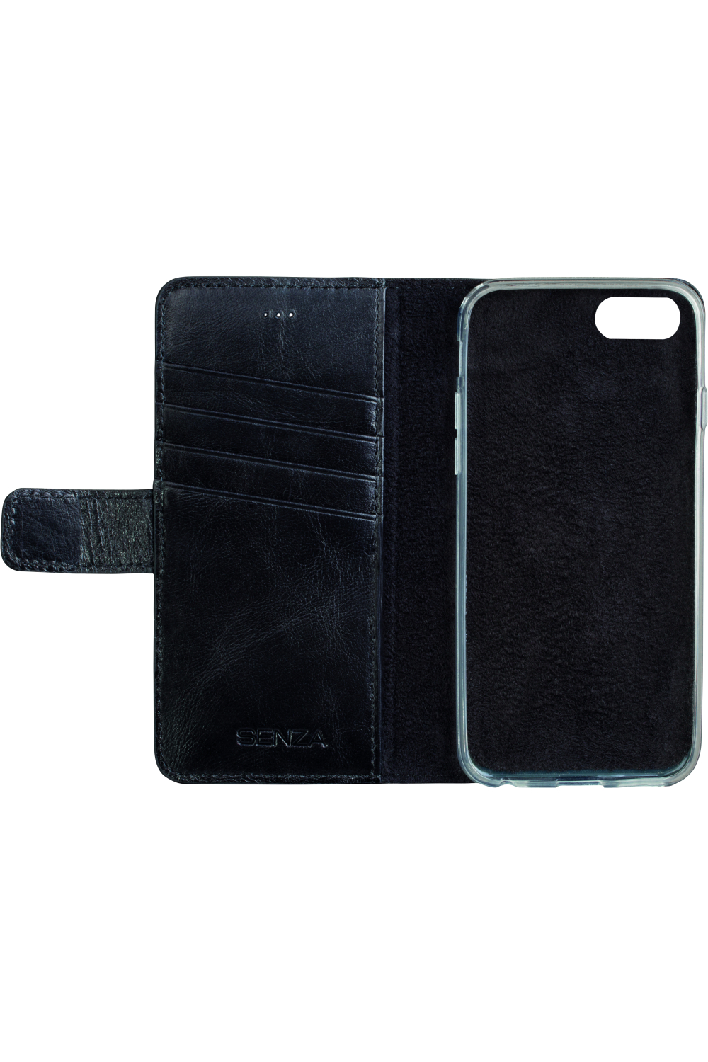 Senza Pure Leather Wallet Apple Iphone 7/8/Se (2020/2022) Deep Black - Afbeelding 2